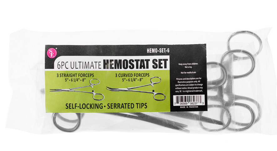 Sona Enterprises 6 Piece Stainless Steel Ultimate Hemostat Set