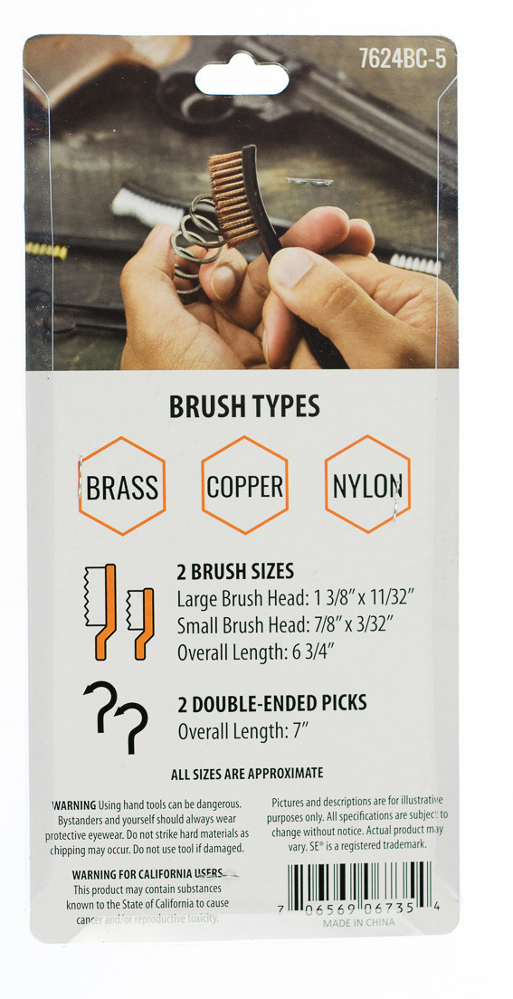 SE 7"/5Pc Gun Rifle Pistol Cleaning Set