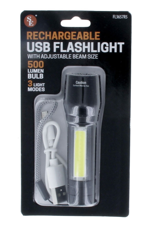 SE 500 Lumen Rechargeable USB Flashlight