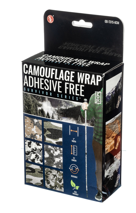 Sona Enterprise 6pc Assorted Camouflage Adhesive Free Wraps