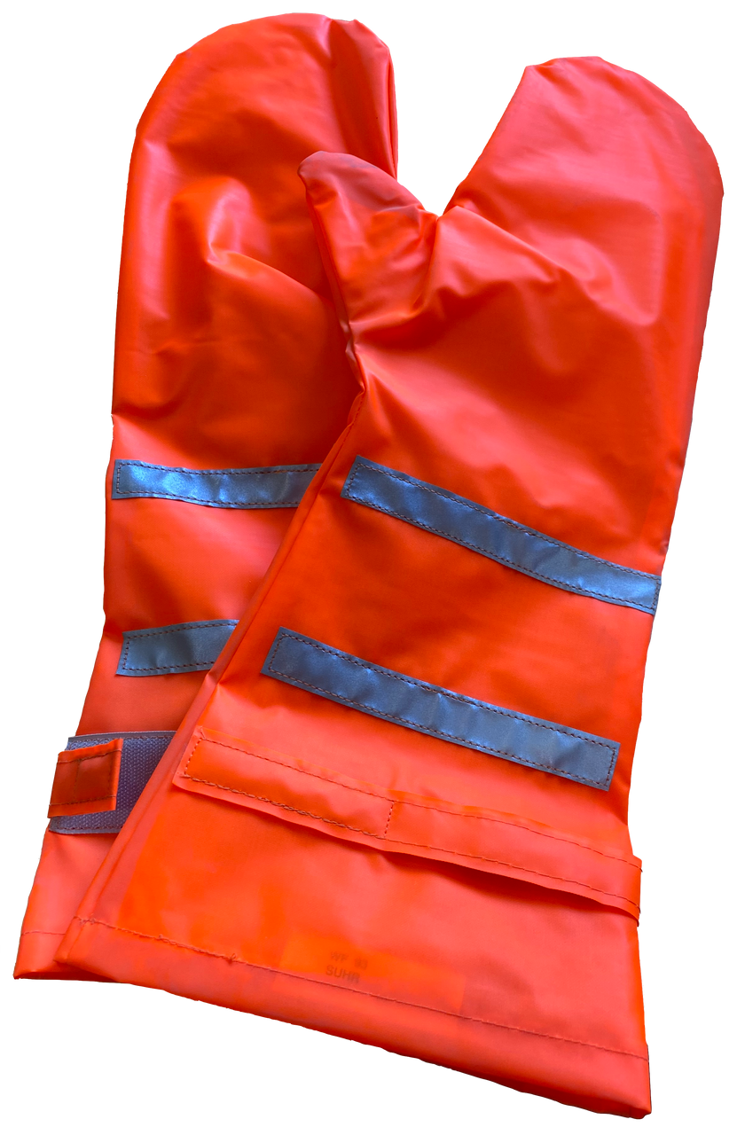 Swiss Military Surplus Hi-Vis Orange & Reflective Mittens