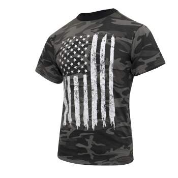 Rothco Camo US Flag T-Shirt Black Camo