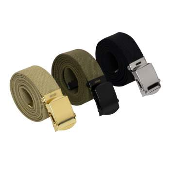 Rothco 54 Inch Military  Belts in 3 Pack Khaki/Black/OD Army