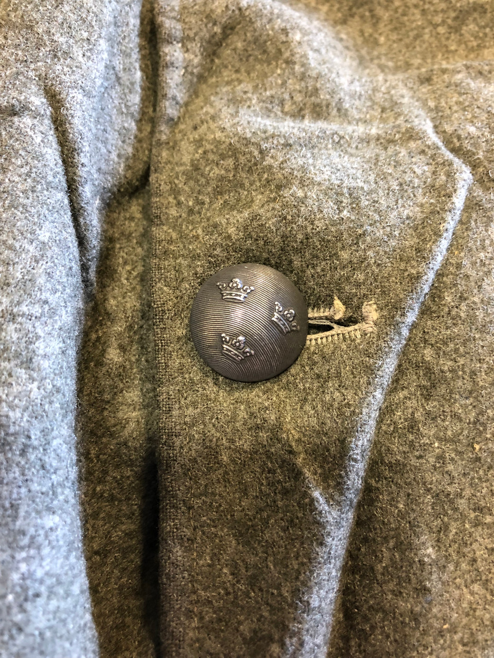 Vintage Swedish Military Wool Trench coat