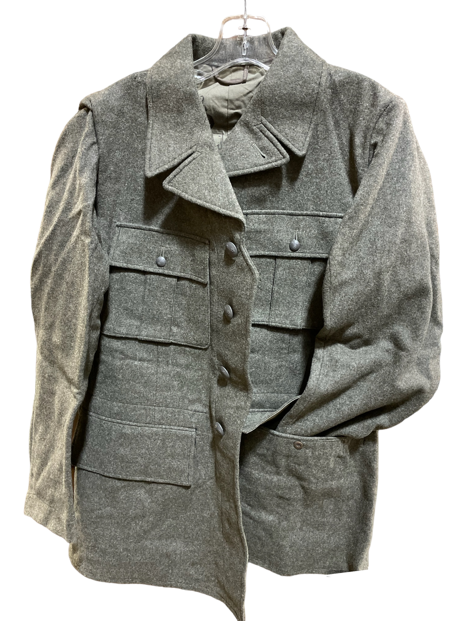 WWII Era Vintage Swedish Army Fitted Wool Jacket Medium Army Surplus