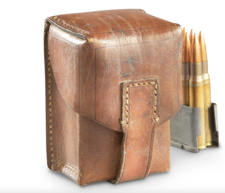 Serbian Brown Leather Mauser Cartridge Pouch Used