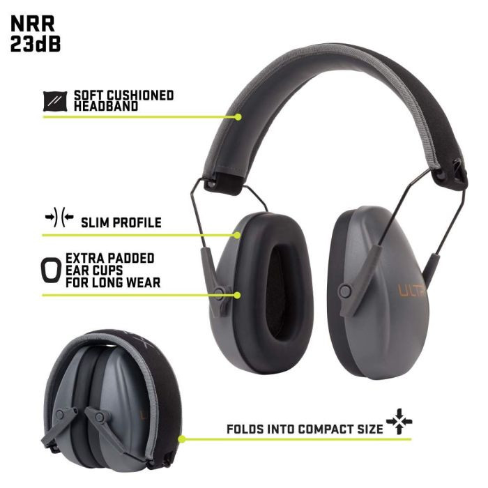 Allen ULTRX Slim Profile Passive Earmuff Gray