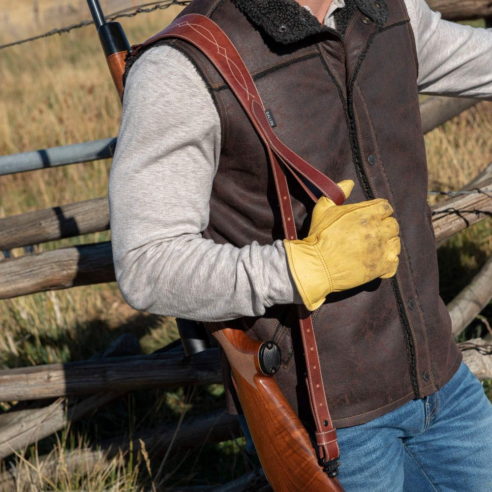 Allen Heritage Western Scallop Leather Rifle Sling