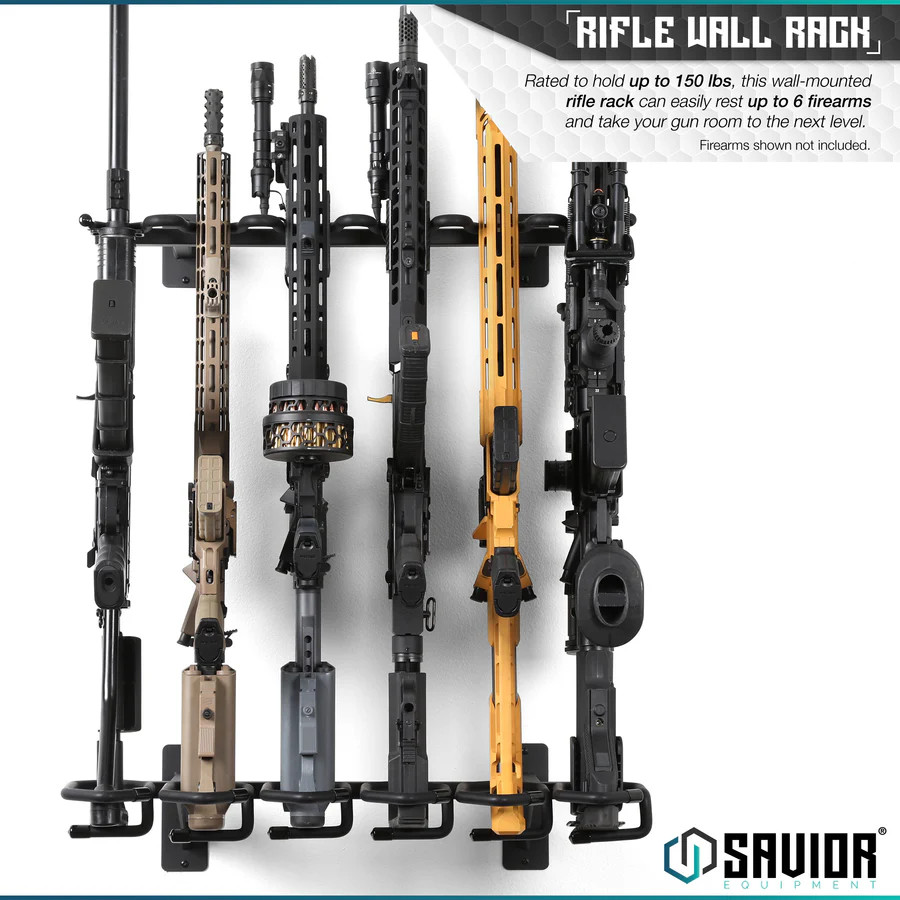 Savior Wall Rack 6 Slots Obsidian Black
