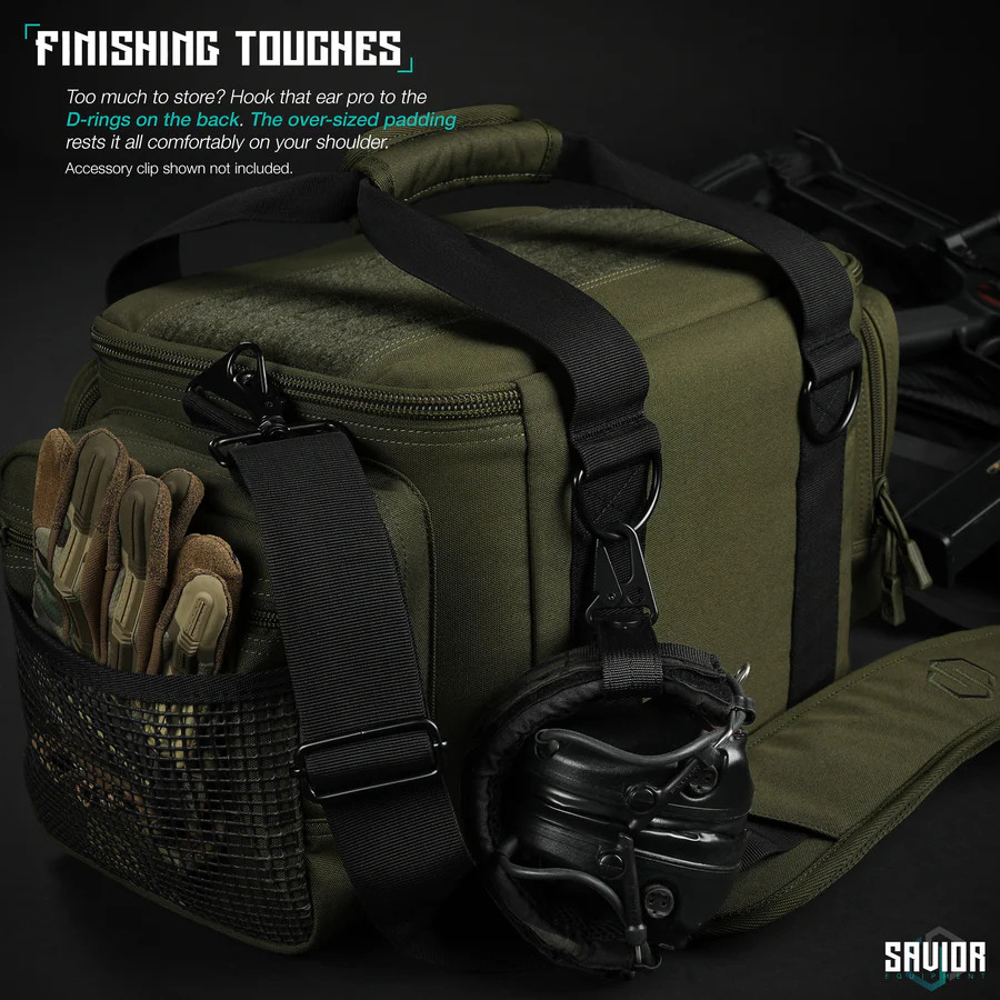 Savior Specialist Range Bag with 3 Pistol Sleeves OD Green