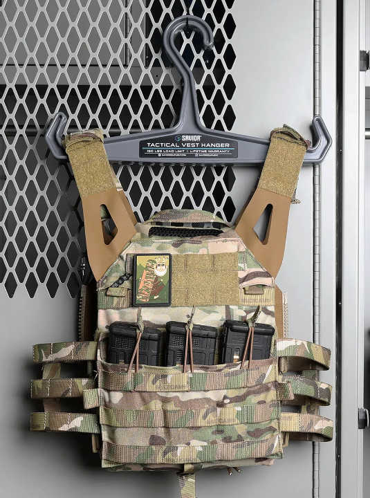 Savior Vest Hanger for Plate Carriers and Battle  Belts 2 Pack SW Gray
