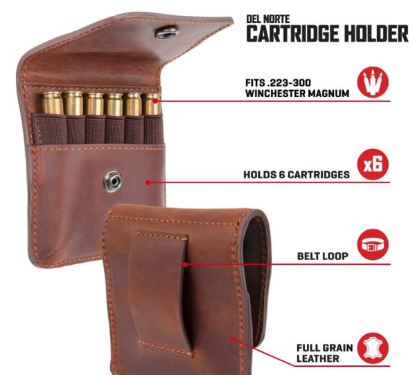 Allen Co Del Norte Leather Belt Loop Cartridge Holder Brown