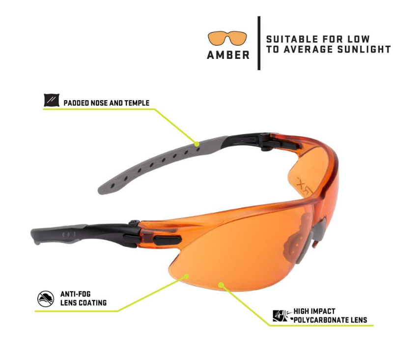 Allen Co ULTRX Keen Safety Glasses Amber