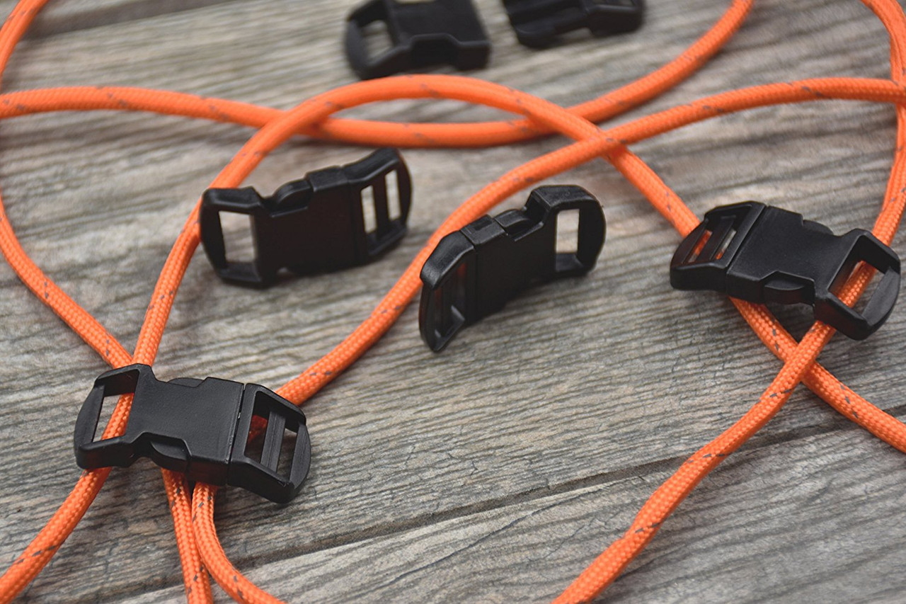 Paracord Bracelet Buckle Set 6 Piece Set Black