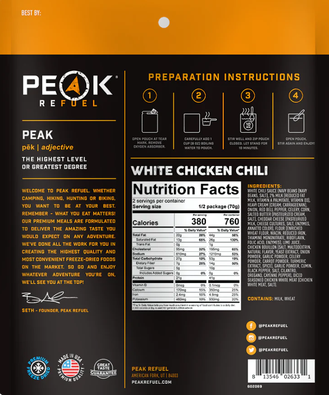 Peak Refuel White Chicken Chili