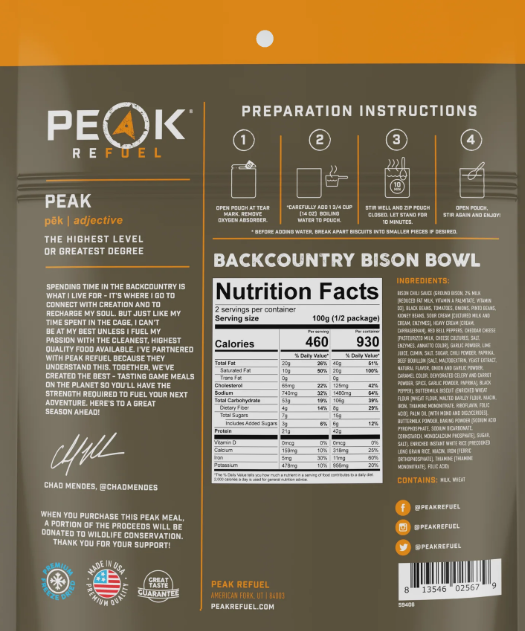 Peak Refuel Backcountry Bison Bowl
