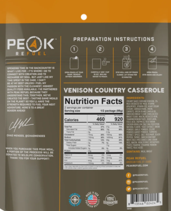 Peak Refuel Venison Country Casserole
