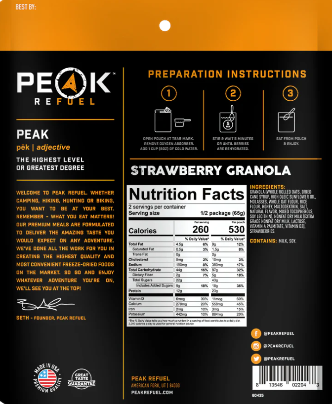 Peak Refuel Strawberry Granola