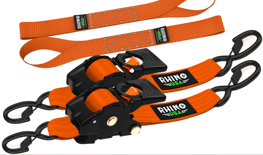 Rhino (2) 2"x10' Rectractable Ratchet Straps