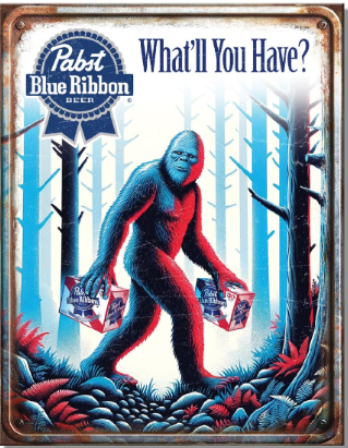 Tin Sign Pabst Bigfoot