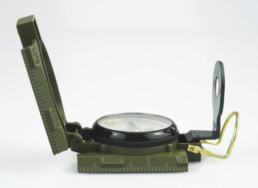 Precision Lensatic Metal Compass with Ruler