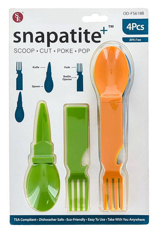 Snaptite+ 4-in-1 Utensil – Fork, Spoon, Knife & Bottle Opener