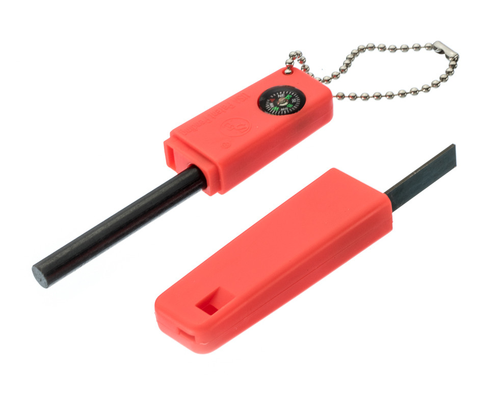 3-in-1 Fire Starter with Compass & Whistle