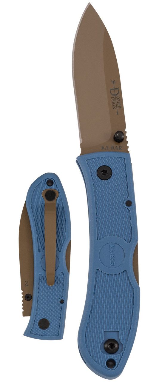 KA-BAR Dozier D2 Folding Hunter Knife Blue