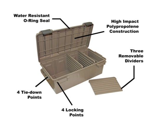 MTM Ammo Crate Divided Utility Box Dark Earth
