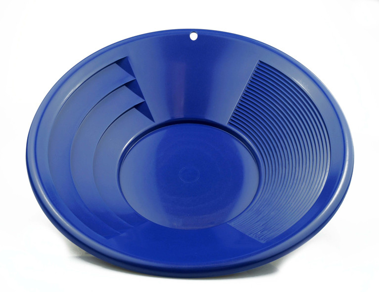 SE 12 IN Plastic Dual Riffle Gold Pan Blue