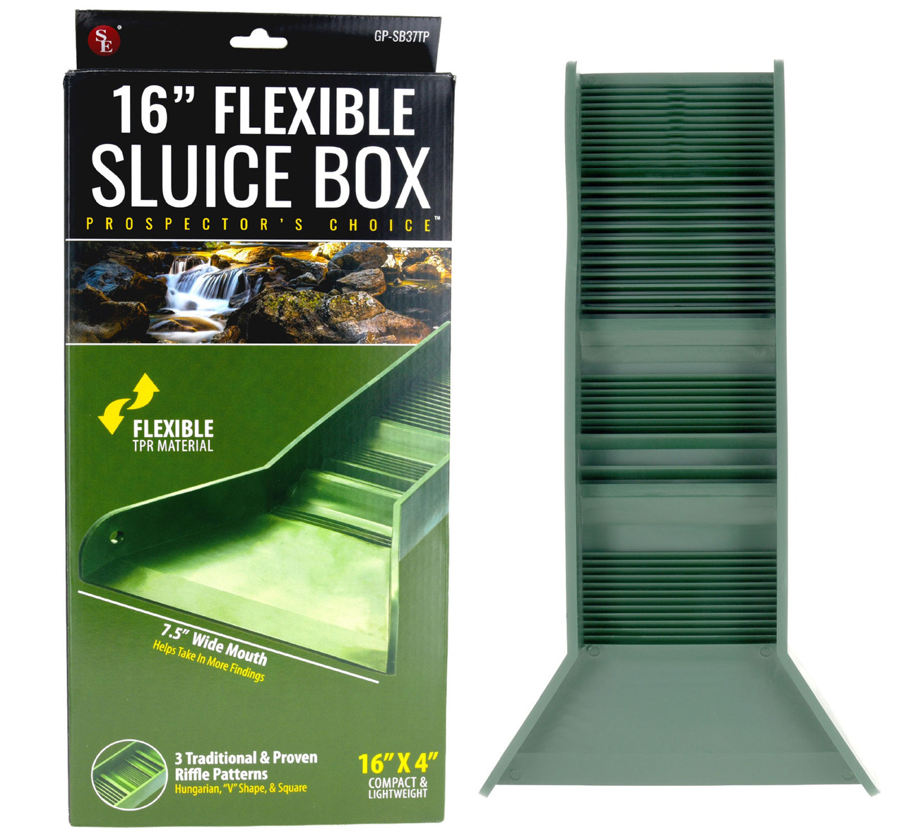 SE 16in Flexible Pocket Sized Plastic Sluice Box