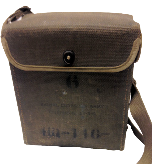 WWII  Signal Corps US Army Telephone EE-8-B Field Phone with Canvas Case