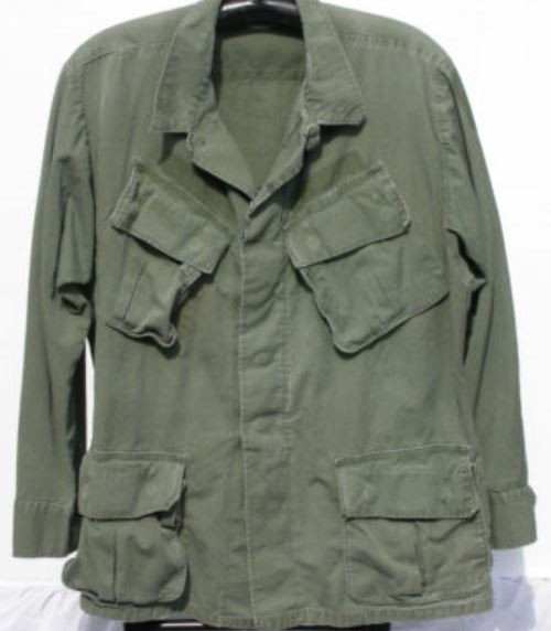 U.S. Military Issue OD Slant Pocket BDU Shirt USED X-Large Reg