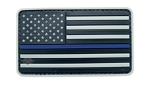 Morale Pvc Patch - U.S. FLAG Black, Grey and Blue 6781