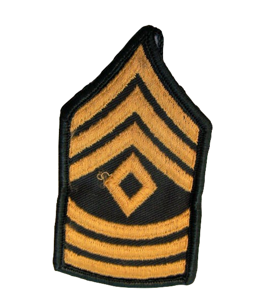 E-8 1SG Female GOLD on GREEN CHEVRONS