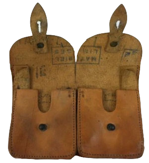 French Leather Double Ammo Pouch
