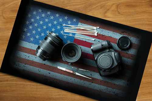 Sona Enterprise Non Slip and Lint Free Cleaning Non Slip Mat  USA Flag Print