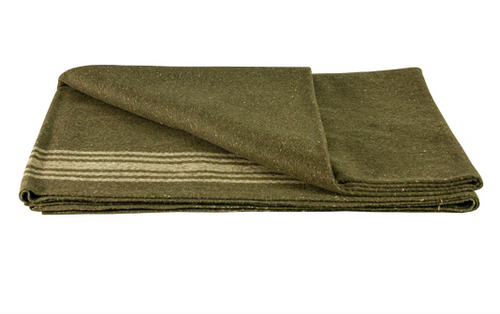 Fox Outdoor Mustard-Striped Navy Wool Blanket - Army Surplus Warehouse ...