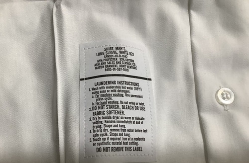 Military Issue Men's White Long Sleeve Shirt