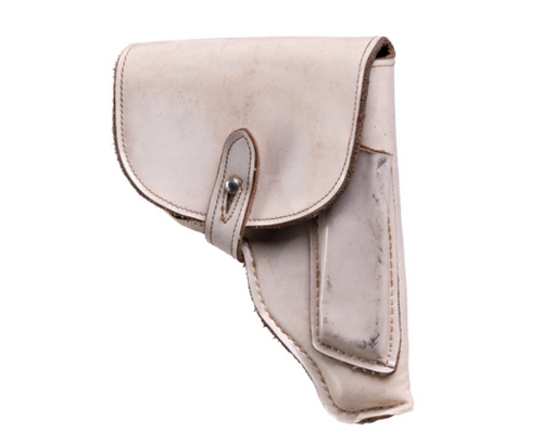 East German White Leather Holster Used