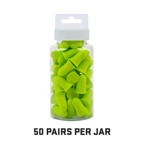 Allen ULTRX Tapered Foam Ear Plugs- 50-Pairs in Jar Lime
