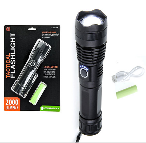 Rechargeable Tactical Flashlight 2000 Lumens