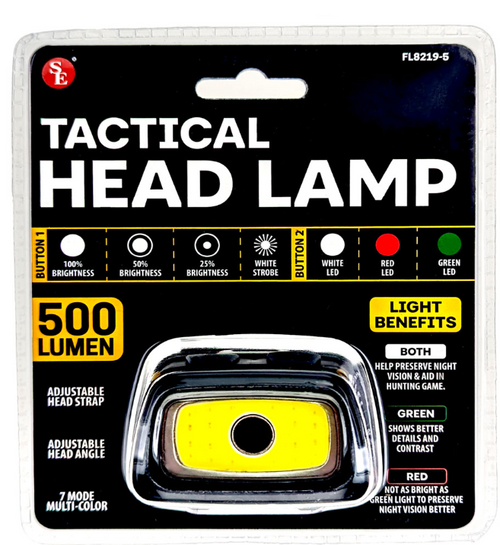Tactical 7 Mode Multi-Color Headlamp 500 Lumen