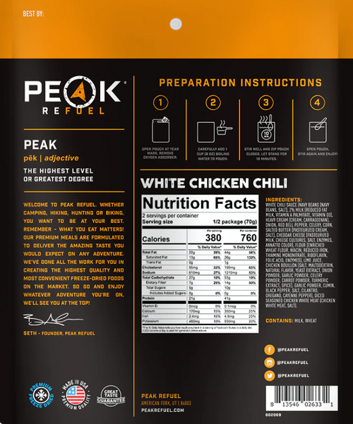 Peak Refuel White Chicken Chili