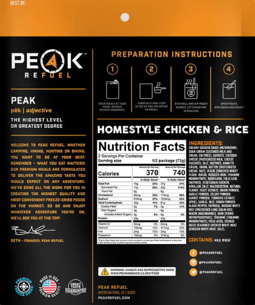 Peak Refuel Homestyle Chicken & Rice