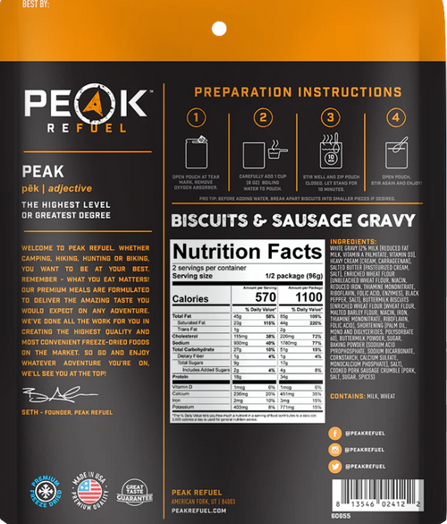 Peak Refuel Biscuits & Sausage Gravy