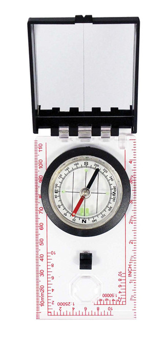 Map Compass with Sighting Mirror and GLowing Markers
