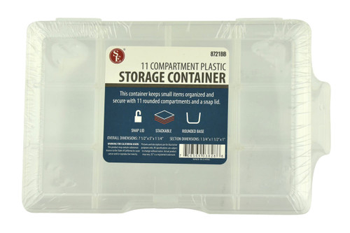 11-Compartment Plastic Storage Box with Lock