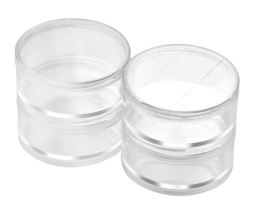 4-Piece Stackable Round Plastic Storage Containers with Screw-On Lids