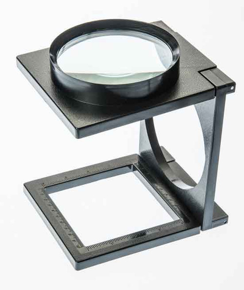 2x Glass Lens Folding Table Magnifier with Ruler – 4" Lens
